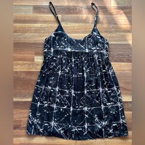 Volcom Black and White Marble Print Spaghetti Strap Short Dress